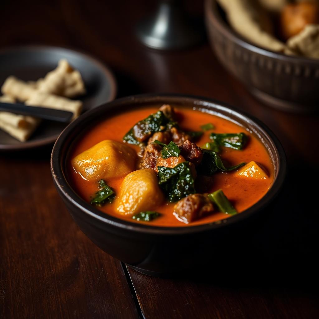 Egusi Soup with Pounded Yam